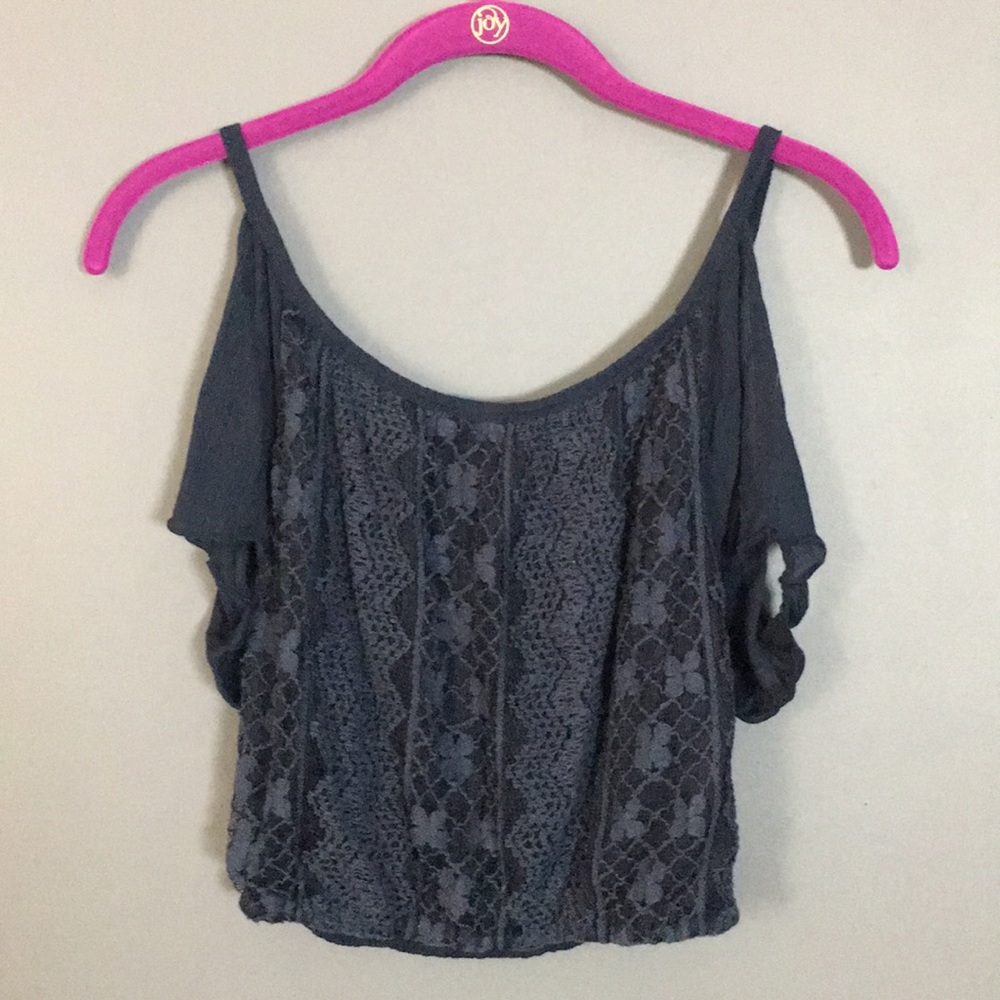 Dark blue Hollister crop top (small)